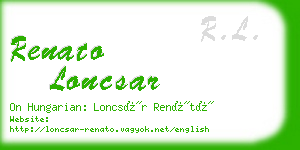 renato loncsar business card